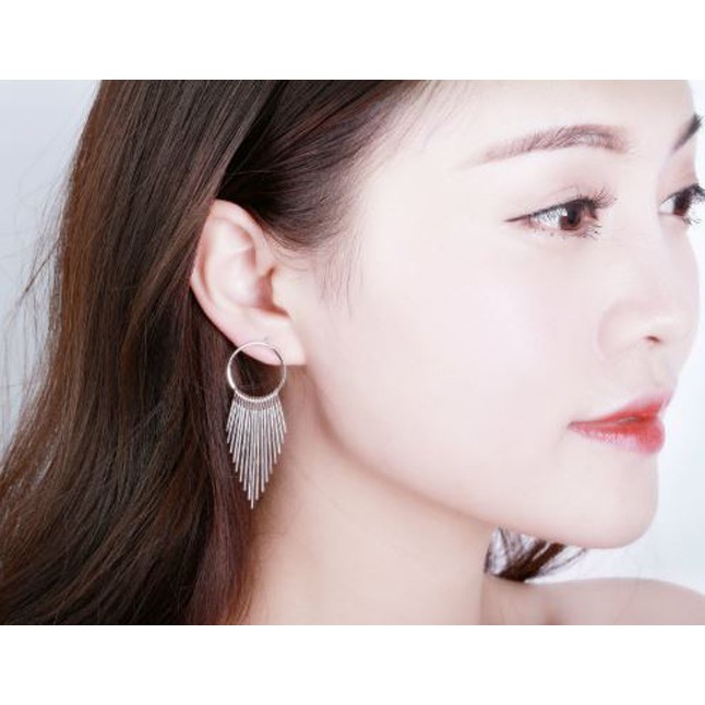 anting fashion circle multilayer tassel earrings (3D3) jan137