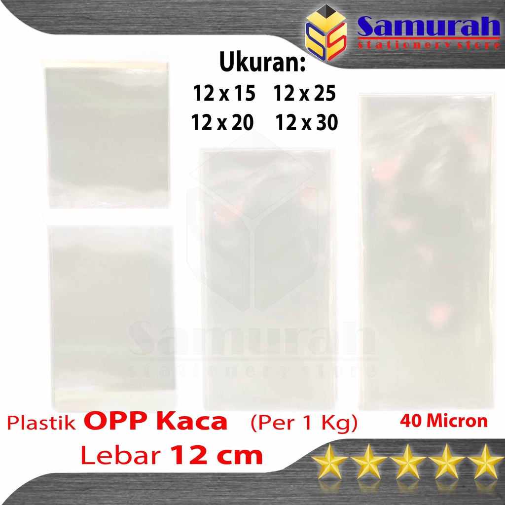 Plastik OPP Kaca Lebar 12 x 15 cm Bening / Plastic Souvenir Ukuran 12x20 Double Press - Accesories 1