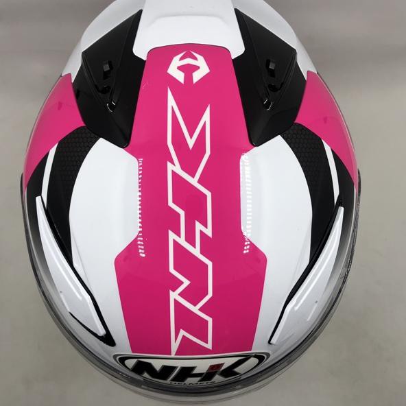 Harga Bersahabat - Helm NHK R1 Motif Octarium White Pink Putih Pink Double Visor Half Face