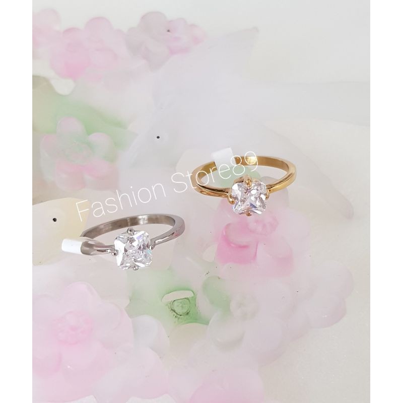 Cincin nikah couple titanium silver kualitas terbaik antikarat selamanya Cincin Titanium White