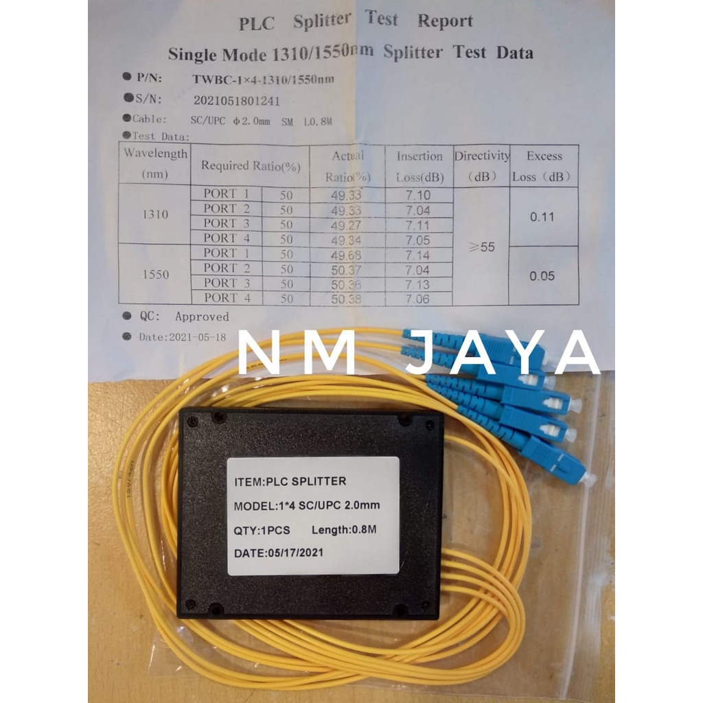 Passive Splitter 1:4 PLC Splitter 1:4 SC UPC Fiber Optik 2.0mm 0.8mtr