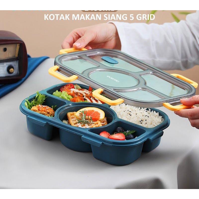 KOTAK MAKAN BERSEKAT TEMPAT MAKAN BPA FREE ANTI TUMPAH