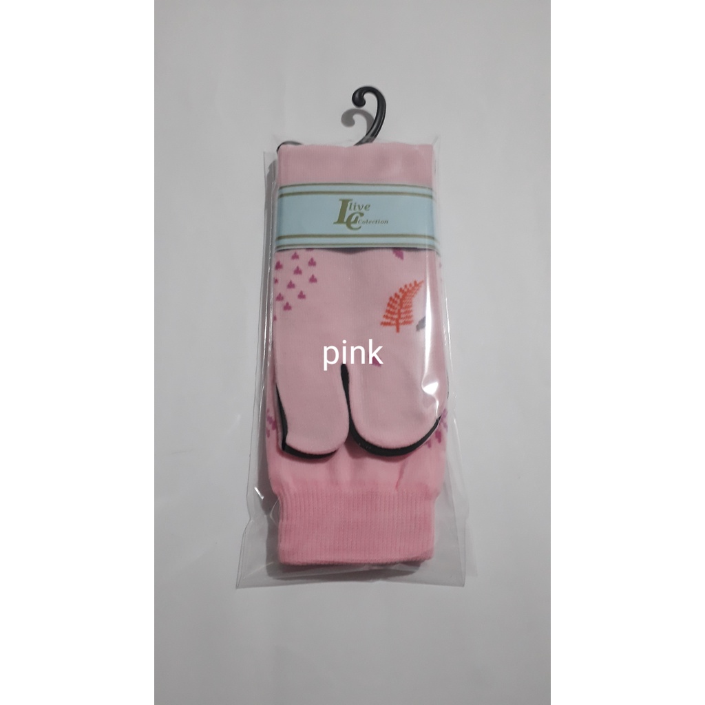 kaoskaki jempol motif/kaos kaki muslimah-pink