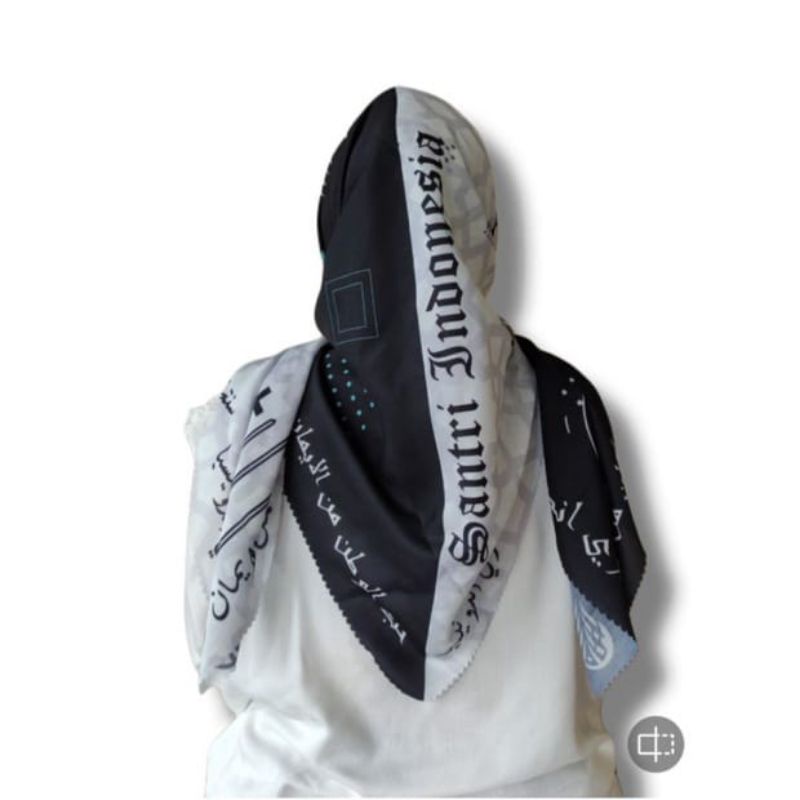 (cod) hijab segi empat motif koran arab terbaru/hijab voal motif santri/kerudung