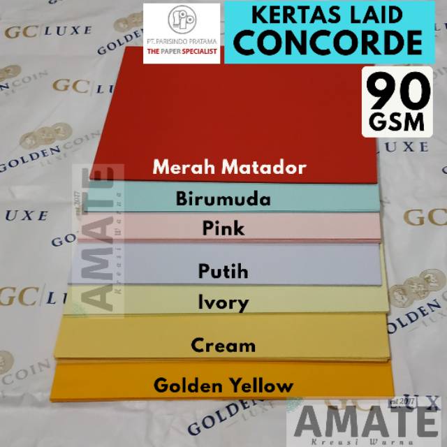 

(100 Lembar) Kertas Concorde Teksture 90gsm A4 / Concord Laid Paper
