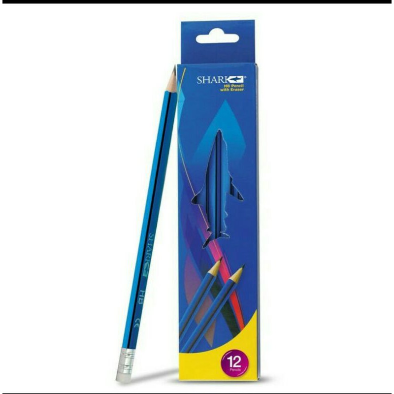 

(Promo) Pensil 2B. Shark With Eraser/Pencil Shark/pensil murah