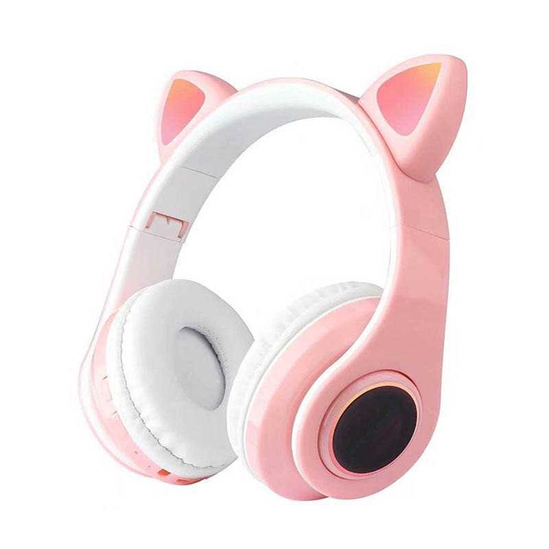 Headset Bluetooth Headphone Telinga Kucing Cute Cat Ear Handset Game Musik Hendset Gaming Blutooth