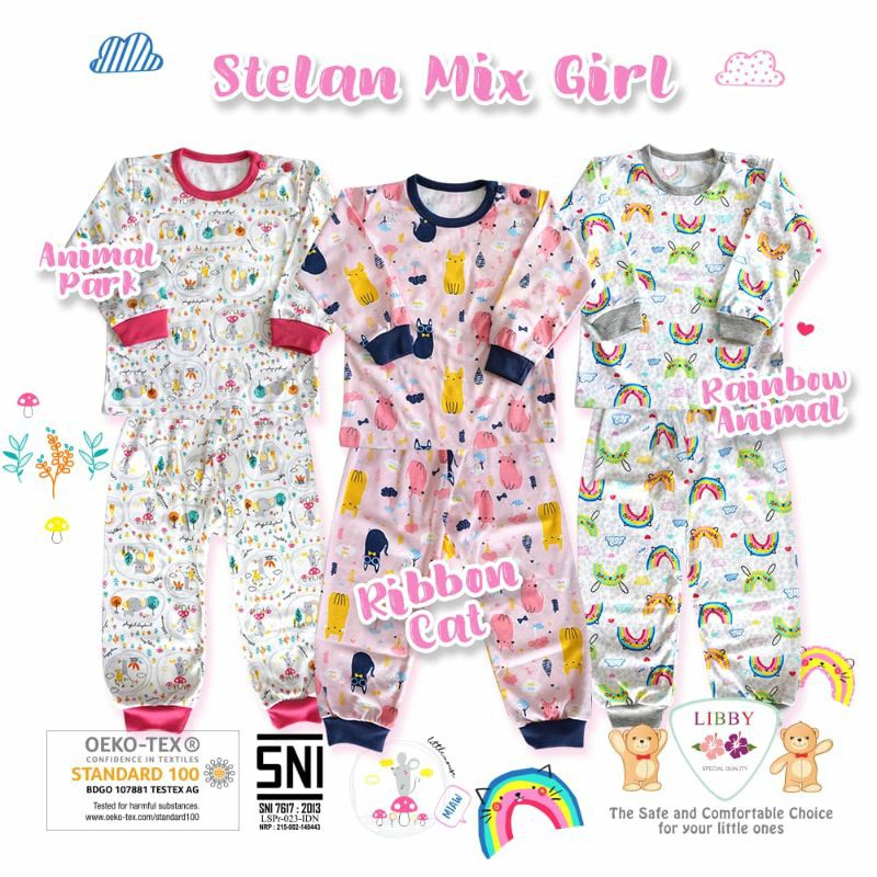 Libby Setelan Oblong Panjang(6) + Celana Panjang Anak Besar 2L/XL/XXL