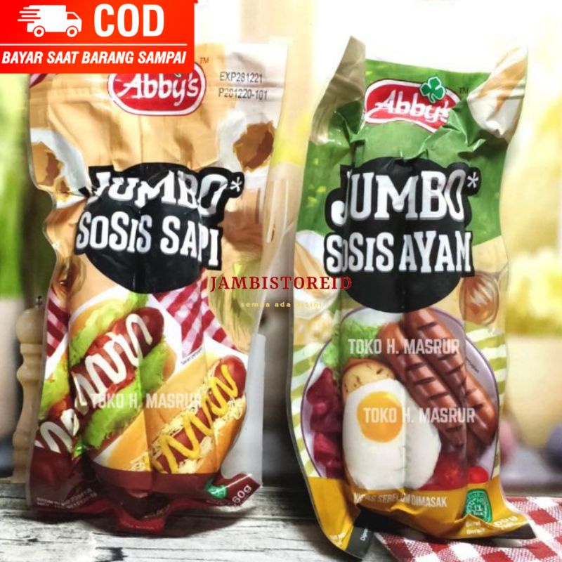 

(JAMBISTOREID) Abby's Sosis Jumbo Sapi Ayam untuk Sosis Bakar Panjang Bulat Jambi