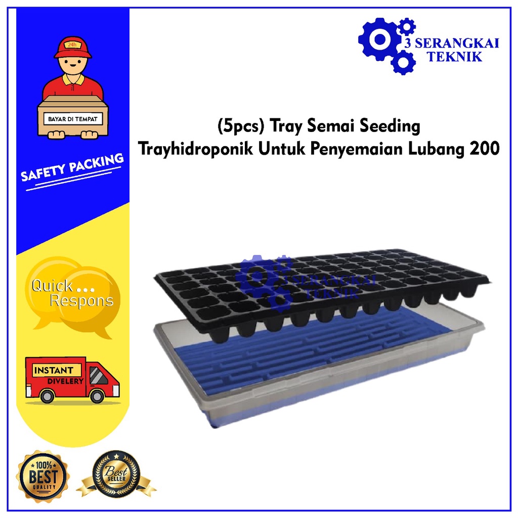Tray Semai Seeding Tray hidroponik Untuk Penyemaian Lubang 200
