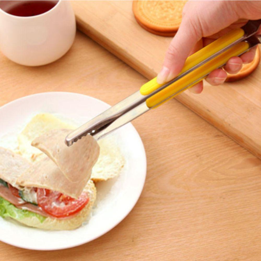 [Elegan] Penjepit BBQ Es Barbekyu Roti Bakar Salad Steel Stainless Handle Utensil Food Clip