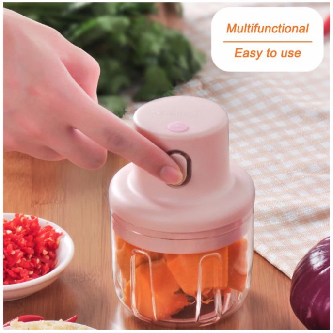 Wireless Penggiling Daging Food Processor Meat Grinder Blender Bumbu Bawang Meat Chopper Mini 250ML