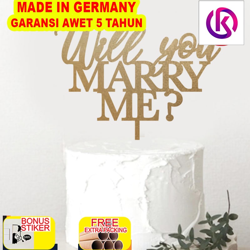 

Terlaris Topper Will You Marry Me | Cake Topper Lamaran | Hiasan Kue Akrilik - 10cm