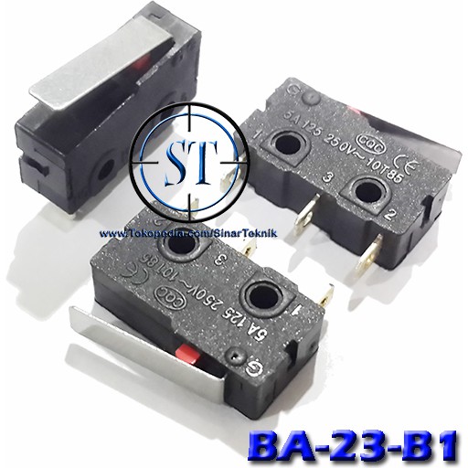 Micro limit switch multi Fungsi 3 pin 3 kaki Sedang 3A 250V BA-23-B1