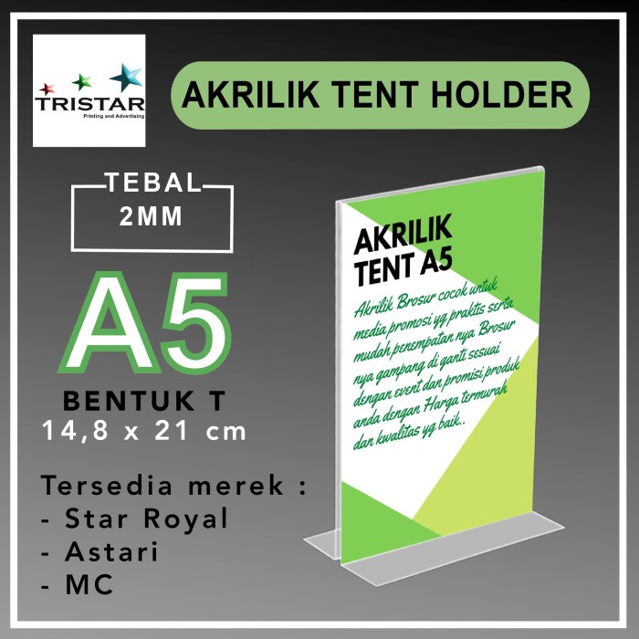 

Promo akrilik / acrylic holder standing A5 / tempat brosur A5T