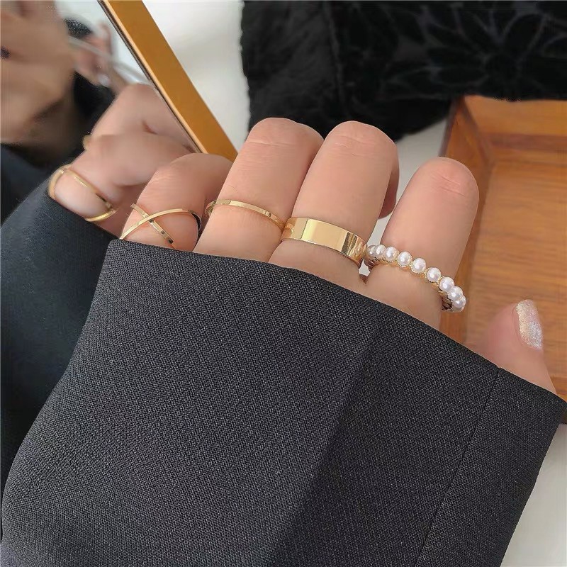 Set Cincin Anting Jari Telunjuk Minimalis Gaya Korea Untuk Wanita