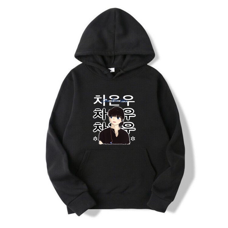 CHA EUN WOO (Astro) HOODIE JUMPER/SWEATER/KAOS (Hitam)