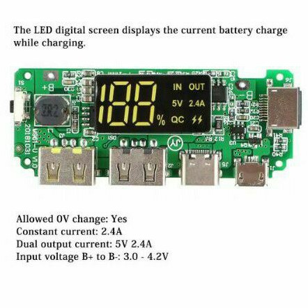 Modul Power Bank With LED Digital Display Dual Output USB 2A H961-U