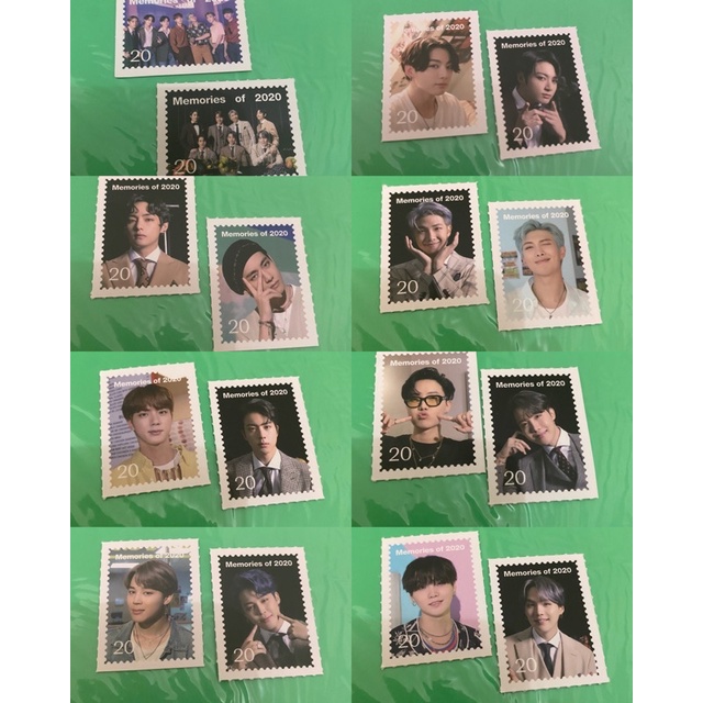 SET 2pcs BTS id photo stamp collection rm jin suga jhope jimin v jungkook jk taehyung seokjin namjoo