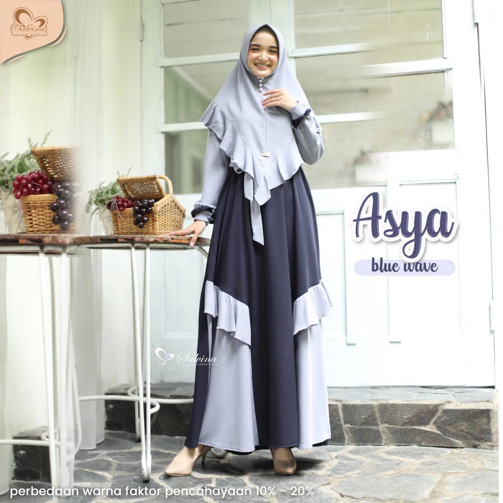 SALVINA// Gamis Set Khimaar. Gamis Set Asya - Salvina Hijab (Ready Stok)