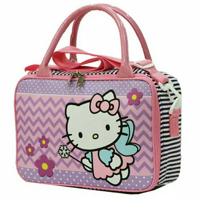 Tas Travel Bekal Mini Selempang Anak Karakter Hello Kitty Cars Tayo Frozen Polkadot Murah