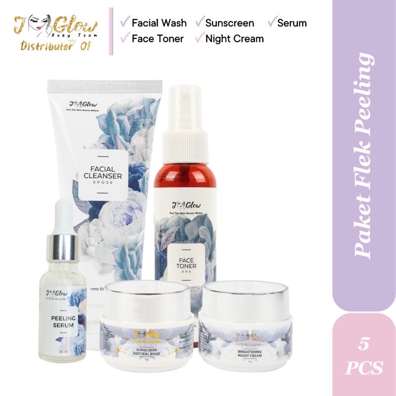 JGLOW Skincare paket Flek Peeling serum perawatan wajah flek
