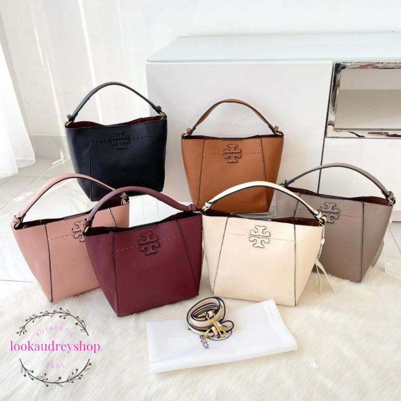 [PREMIUM QUALITY] TORY BURCH Womens Mcgraw Small Bucket Bag | Tas Tory Burch | Tas Wanita | Tas Sele