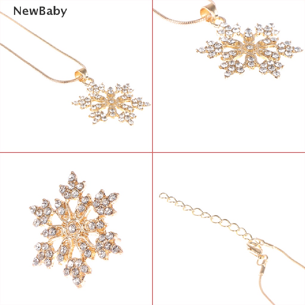 3pcs / Set Kalung Anting Desain Snowflake Untuk Hadiah Valentine