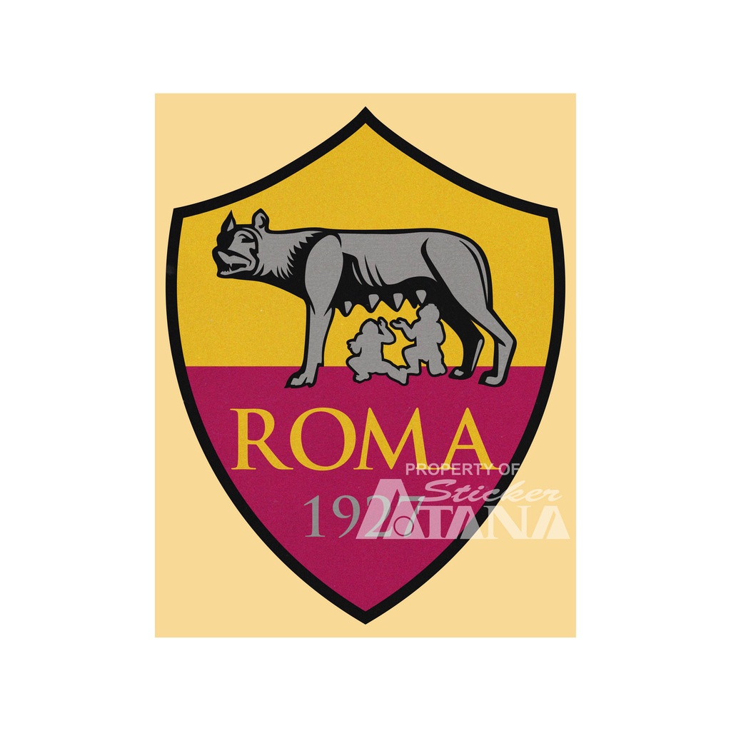 Stiker Bola Logo AS Roma Sticker Cutting Emblem Aksesoris Hp Laptop Kulkas Helm Spakbor Motor Mobil