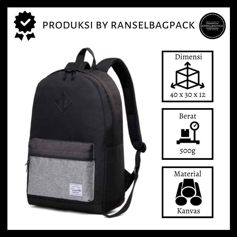 Tas Ransel Backpack Punggung Sekolah Terbaru Kekinian Laptop 14 Inch Murah Pria Wanita Cewek Cowok