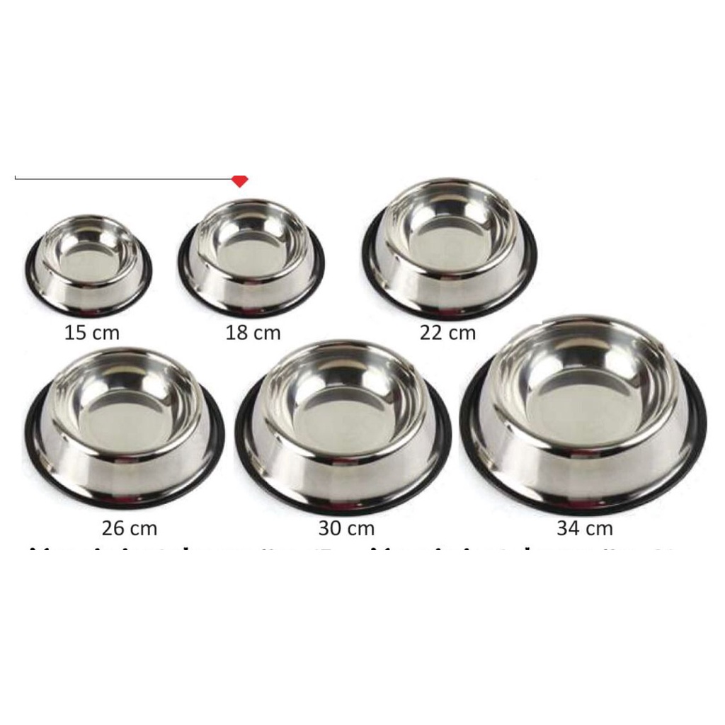 PET BOWL STAINLESS POLOS no: 1-4 / Dog Bowl Stainless / Mangkuk Makan Hewan