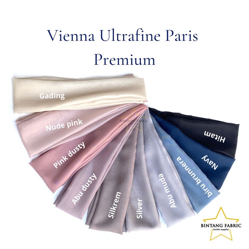 Bahan Kain Hijab Vienna Ultrafine Paris Premium per 115 cm