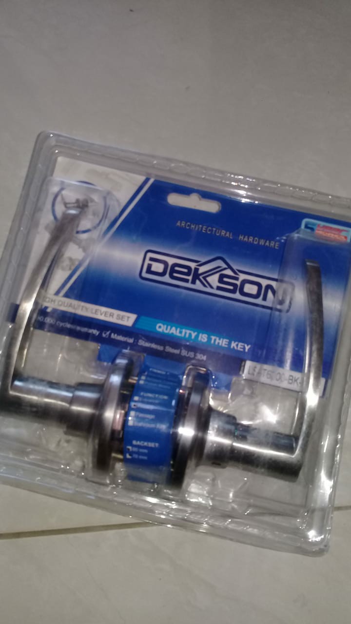 Handle Pintu Dekson / Dekkson Ls T6300 Bk Sss Lock Set / Gagang Pintu Tanpa Anak Kunci