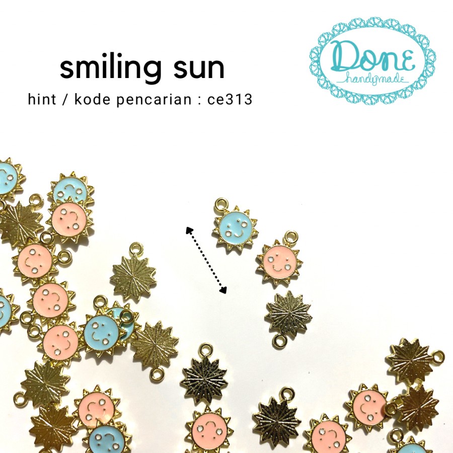 Enamel charm matahari aksesoris smilling sun bracelet gelang ce313