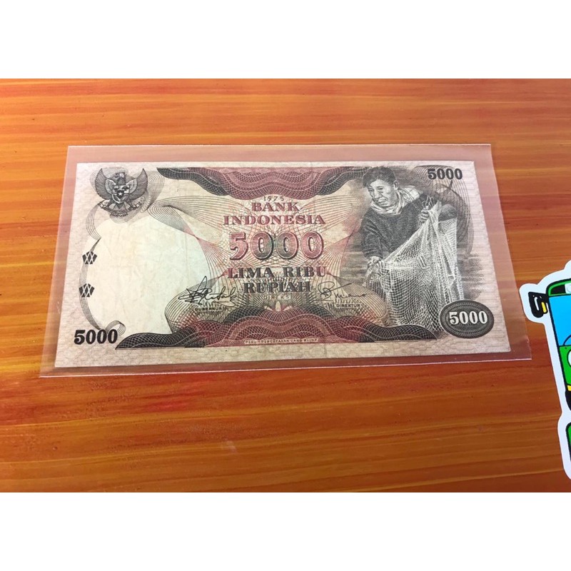 Uang Kuno 5000 Penjala Ikan Kondisi XF Seri ECA