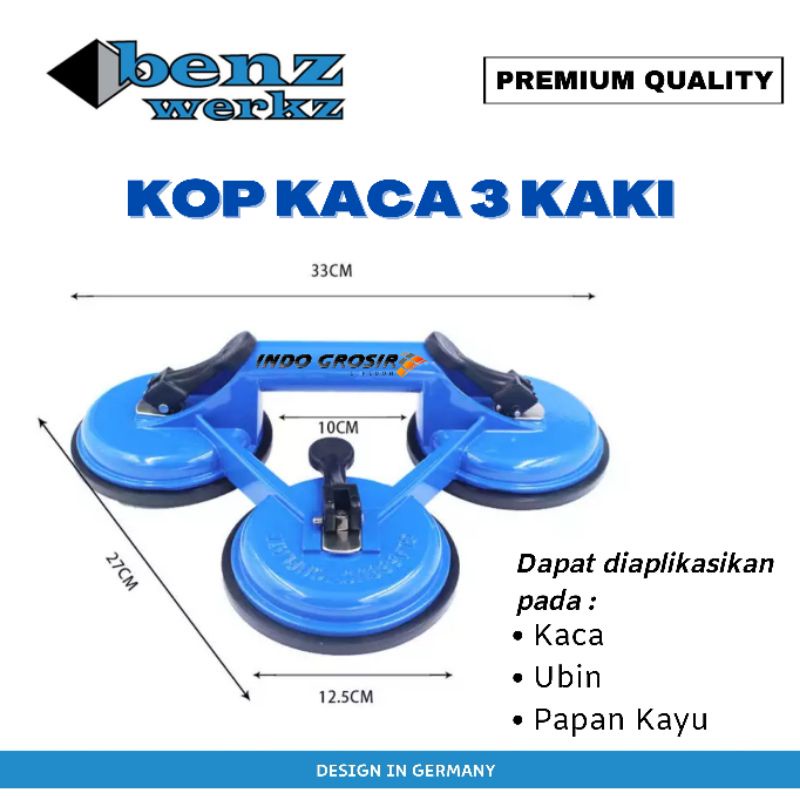 Benz Kop Kaca 3 Kaki BZ-9273 Kop Kaca kaki 3 Glass suction plates PVC Body