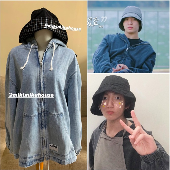 BTS JUNGKOOK Wave Logo Denim Jumper BK MARKM MARK M OFFICIAL JAKET ZIJANGSA HANBOK DOMBA SHOES