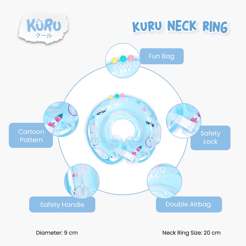 Neck Ring Baby KURU | Pelampung Leher Bayi | Ban Renang Leher | Ban Leher Bayi