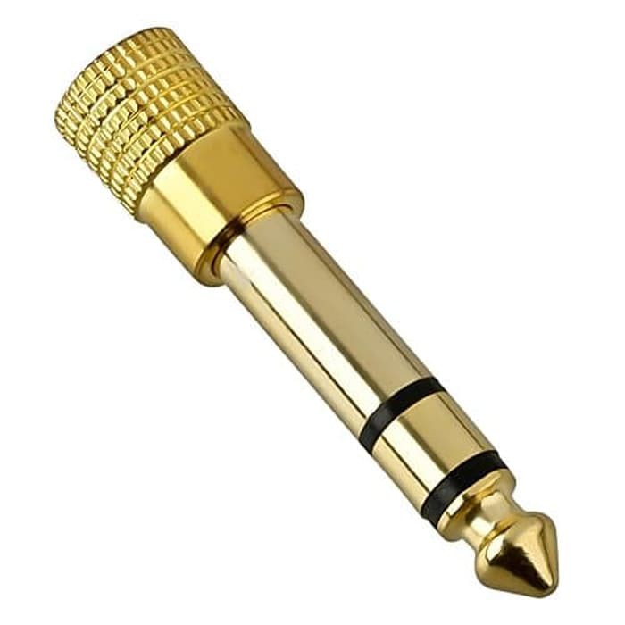 Headphone Jack Adapter 3.5mm ke 6.5mm akai akay Stereo 1PCS warna Gold