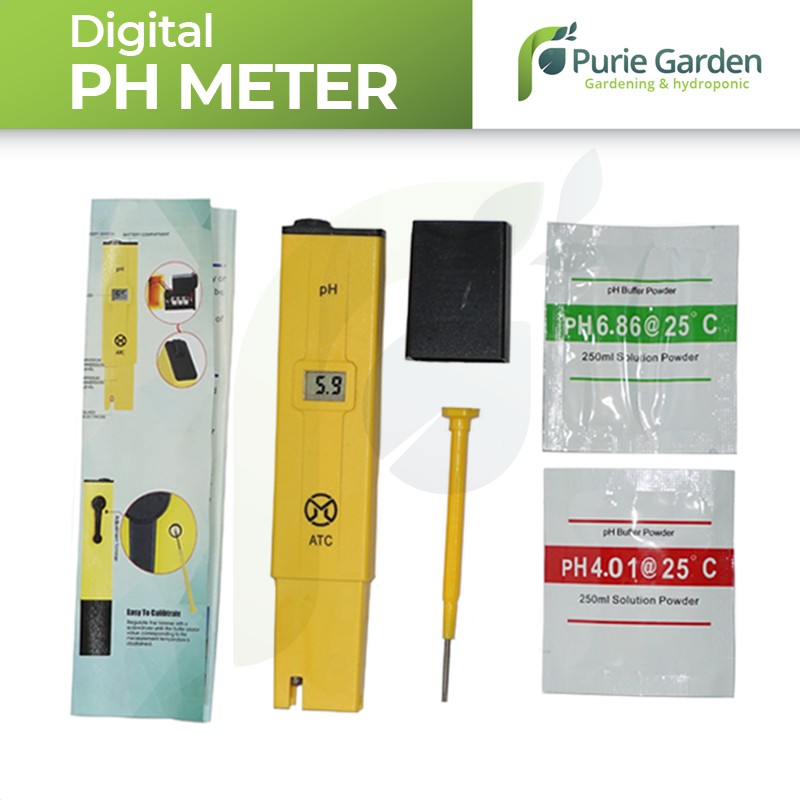 PH Meter Digital + PH Buffer (Alat ukur nutrisi hidroponik)