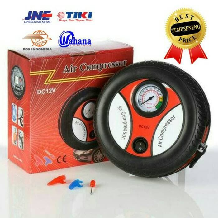 Mini Air Compressor Portable 260 Psi Bulat Lighter Rokok Mobil Dc 12V