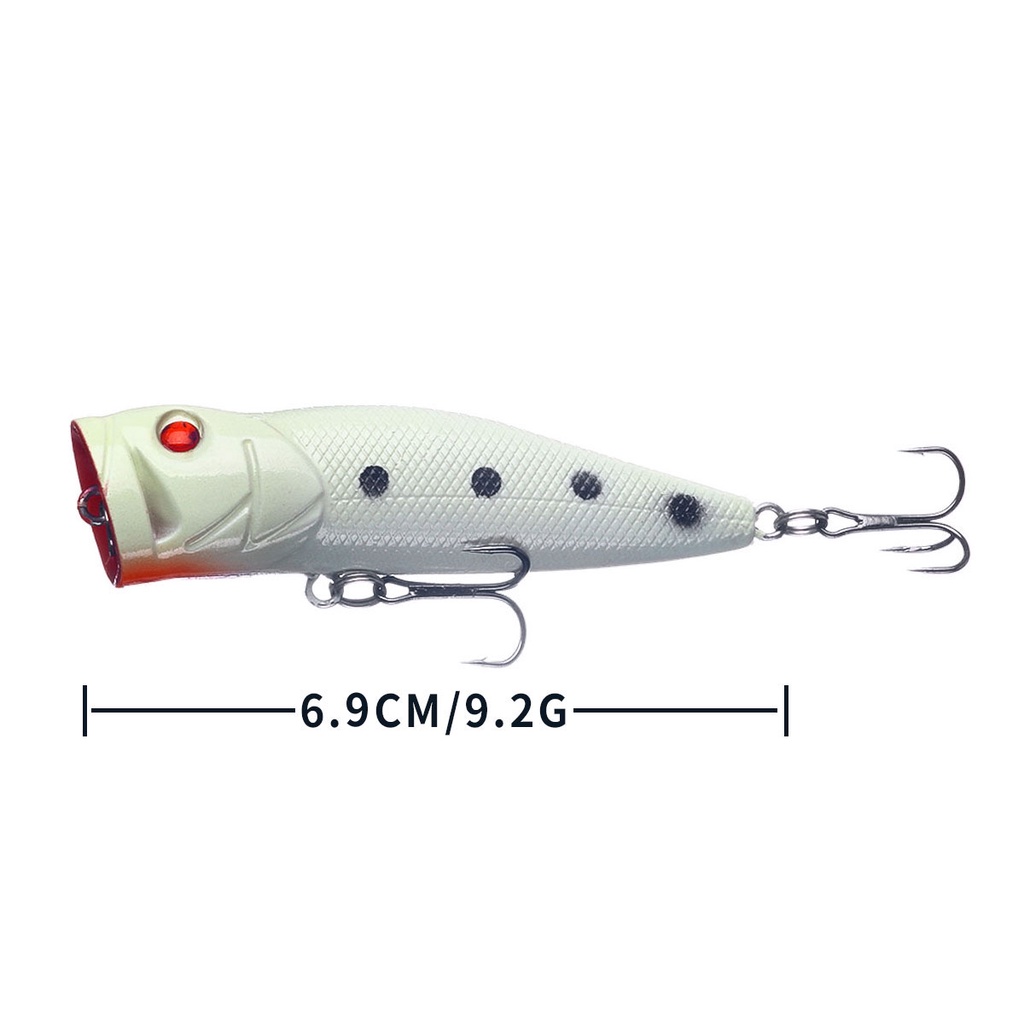 HENGJIA 5Pcs/Box Umpan Pancing Minnow Luminous Fishing Lure Swimbait Topwater Crankbait Bass Popper