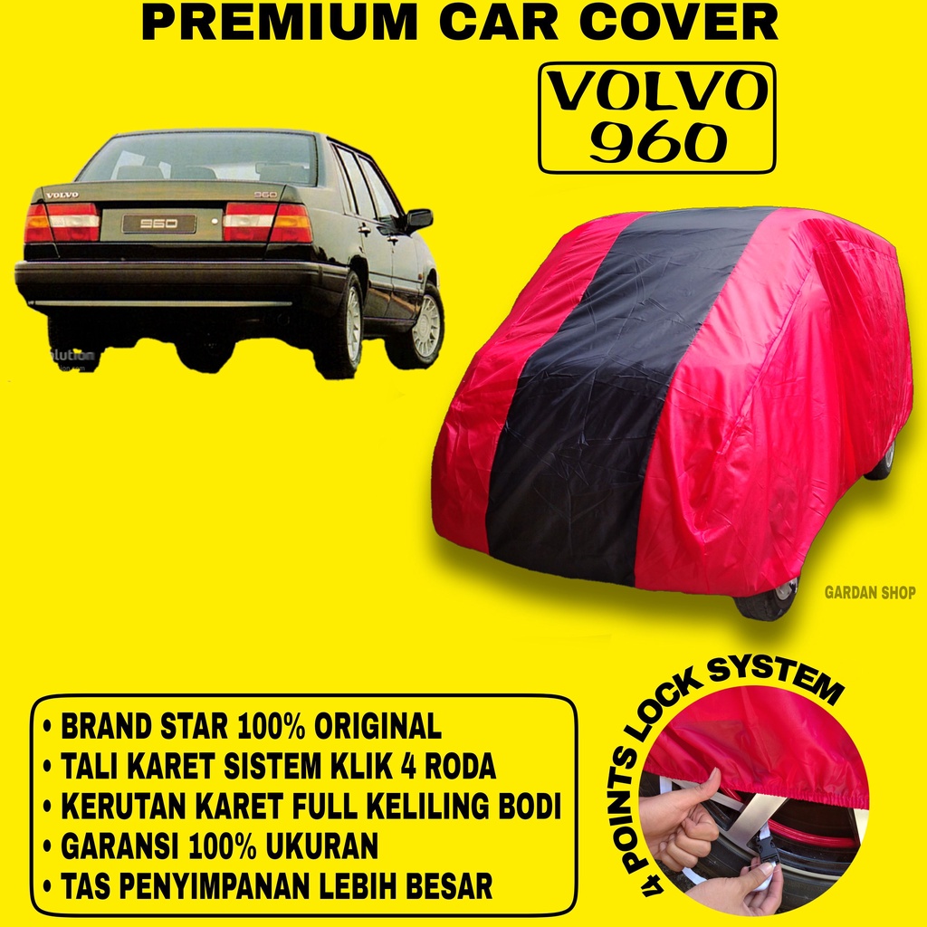 Body Cover VOLVO 960 MERAH HITAM Penutup Bodi Mobil Volvo 960 Waterproof PREMIUM