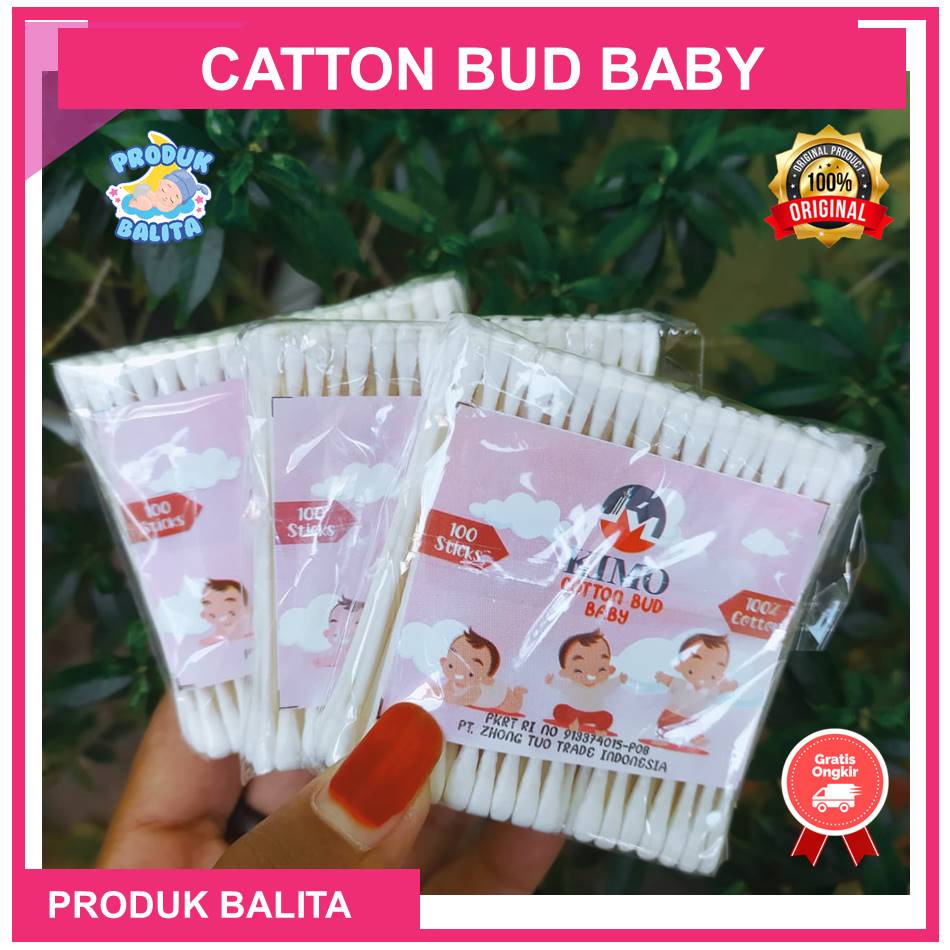 Catton Bud Baby Kimo Pembersih Telinga Bayi Isi 100 Pcs Katembat Telingan Bayi Termurah