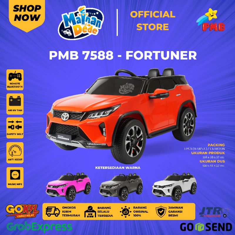 Mainan Mobil Aki Anak Toyota Fortuner Legender PMB 7588 M7588 M-7588 Lisensi Official Licensed By Toyota Indonesia Mainan Anak Laki Laki Perempuan-1