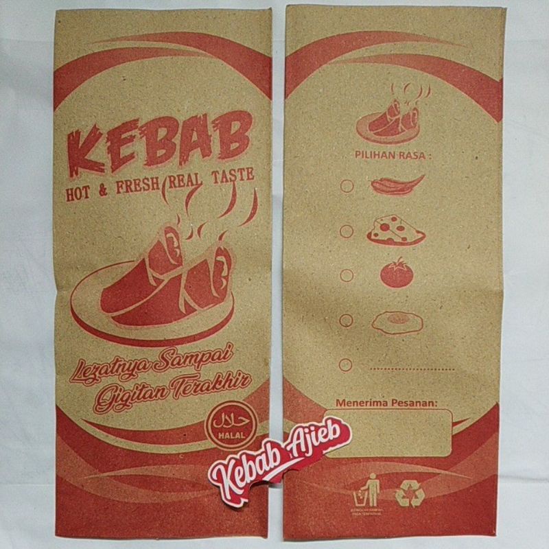 

Bungkus Kecil Kemasan Kebab (100pcs), Coklat Kraft