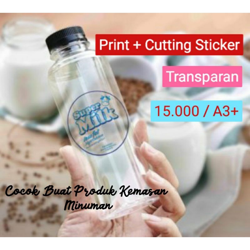 

Cetak Stiker Custom Bahan Stiker Transparan *Anti Air* Print Stiker Label Kemasan & Cut Langsung Tempel