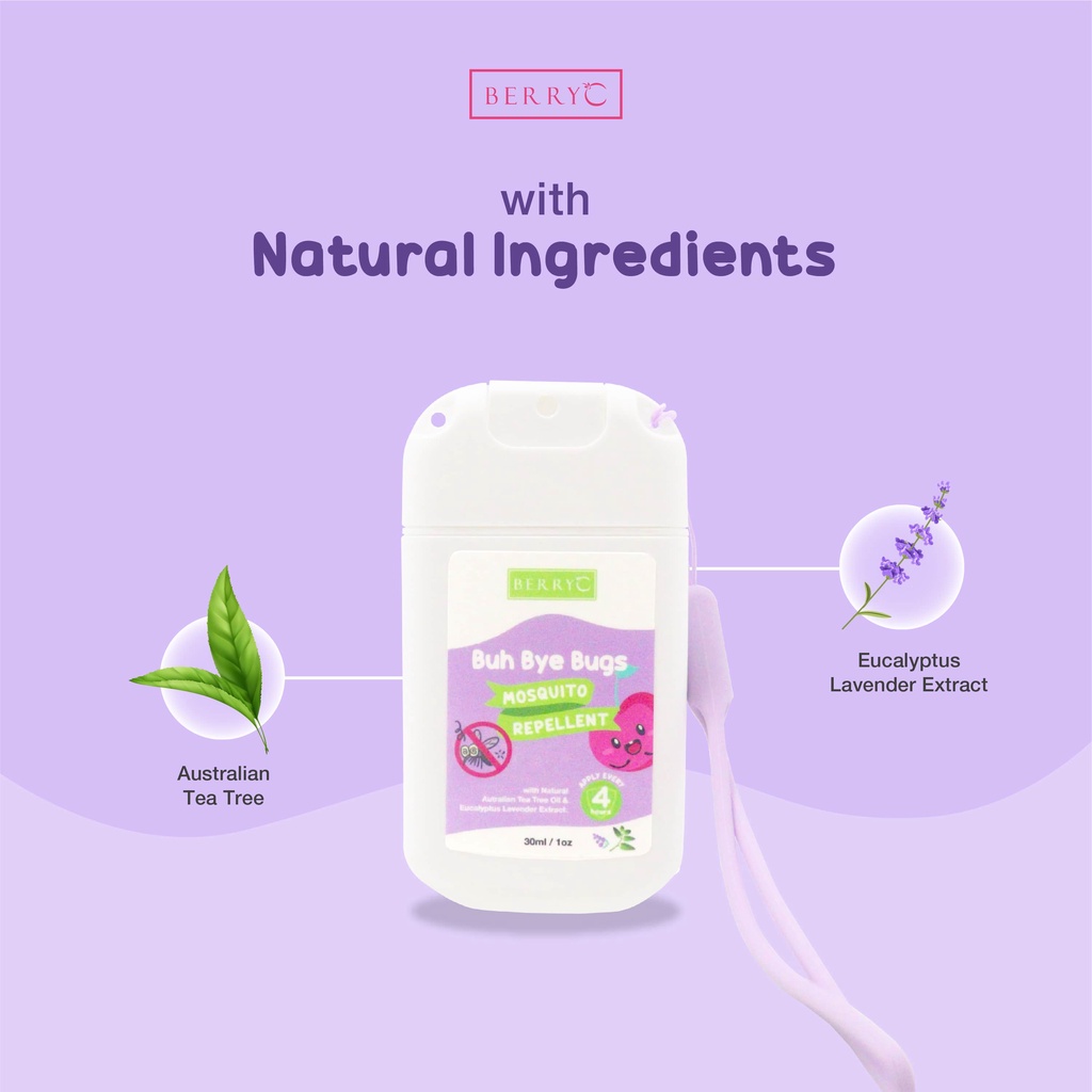 Berry C Buh Bye Bugs Mosquito Repellent 30ml / 100ml  - BerryC BuhByeBugs Anti Gigitan Serangga Nyamuk 30 ml / 100 ml