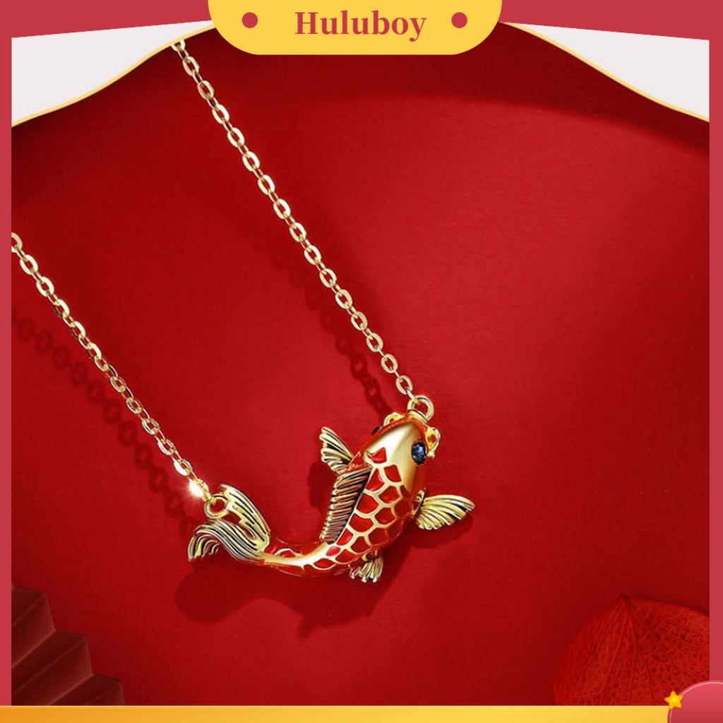 Hu Hu Hu Hu Hu Alat Bantu Pasang Kacamata♡ Kalung Liontin Ikan Mas Gaya China Tahan Lama Untuk Wanita