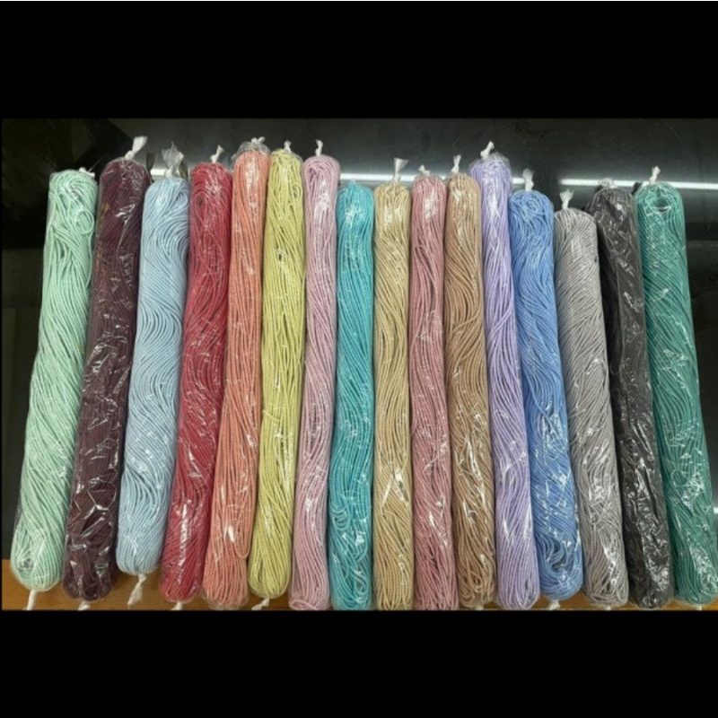 Tali Ulir Kekinian Bahan Tali Masker Ikat Rambut Korea Tali Padi Elastis Tali Gembul Curly Biji Lada